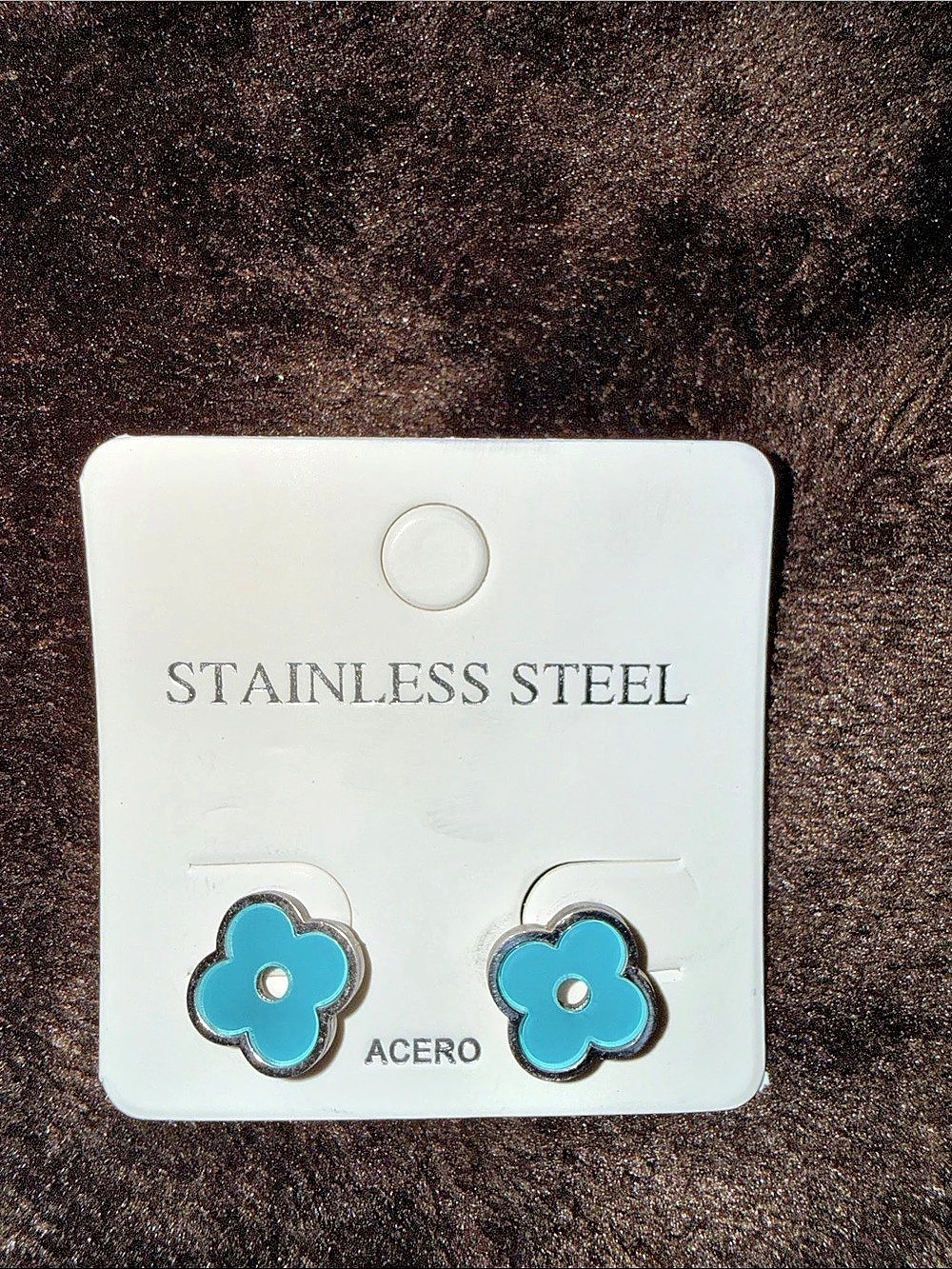 Blue Flower Stud Earrings NWT